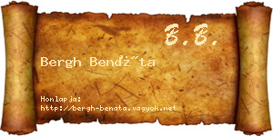 Bergh Benáta névjegykártya